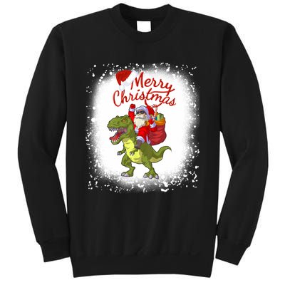 Santa Riding Dinosaur Xmas Mery Christmas Long Sleeve Sweatshirt