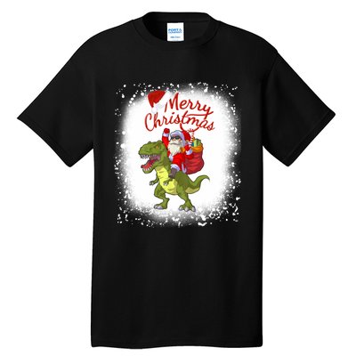 Santa Riding Dinosaur Xmas Mery Christmas Long Sleeve Tall T-Shirt