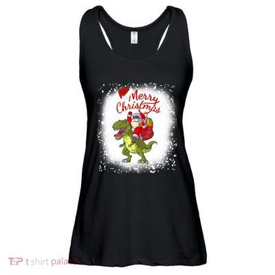 Santa Riding Dinosaur Xmas Mery Christmas Long Sleeve Ladies Essential Flowy Tank