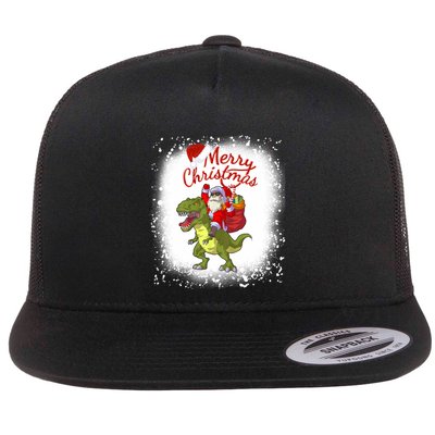 Santa Riding Dinosaur Xmas Mery Christmas Long Sleeve Flatbill Hat