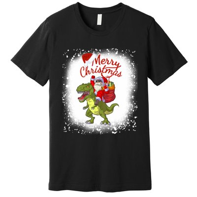 Santa Riding Dinosaur Xmas Mery Christmas Long Sleeve Premium T-Shirt