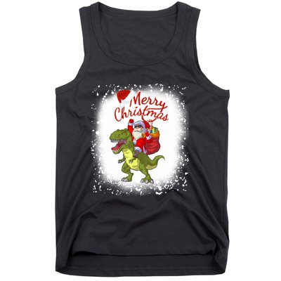 Santa Riding Dinosaur Xmas Mery Christmas Long Sleeve Tank Top