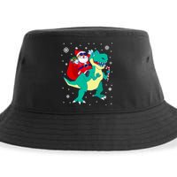 Santa Riding Dinosaur Christmas T Rex Rawr Boy Gift Sustainable Bucket Hat