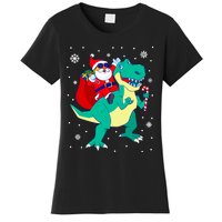 Santa Riding Dinosaur Christmas T Rex Rawr Boy Gift Women's T-Shirt