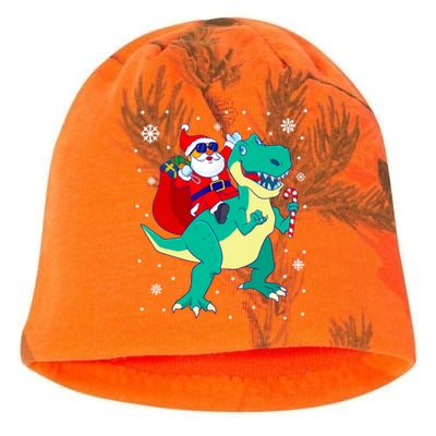 Santa Riding Dinosaur Christmas T Rex Rawr Boy Gift Kati - Camo Knit Beanie