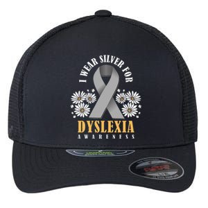 Silver Ribbon Dyslexia Awareness Dyslexia Teacher Dyslexia Flexfit Unipanel Trucker Cap