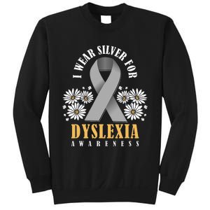 Silver Ribbon Dyslexia Awareness Dyslexia Teacher Dyslexia Sweatshirt