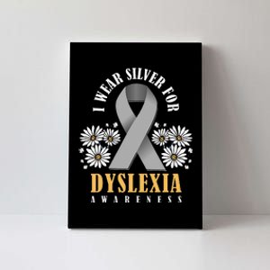 Silver Ribbon Dyslexia Awareness Dyslexia Teacher Dyslexia Canvas