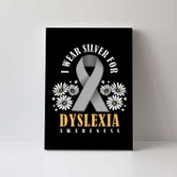 Silver Ribbon Dyslexia Awareness Dyslexia Teacher Dyslexia Canvas