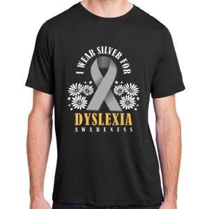 Silver Ribbon Dyslexia Awareness Dyslexia Teacher Dyslexia Adult ChromaSoft Performance T-Shirt