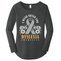 Silver Ribbon Dyslexia Awareness Dyslexia Teacher Dyslexia Women's Perfect Tri Tunic Long Sleeve Shirt