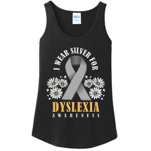 Silver Ribbon Dyslexia Awareness Dyslexia Teacher Dyslexia Ladies Essential Tank