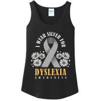 Silver Ribbon Dyslexia Awareness Dyslexia Teacher Dyslexia Ladies Essential Tank