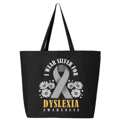 Silver Ribbon Dyslexia Awareness Dyslexia Teacher Dyslexia 25L Jumbo Tote