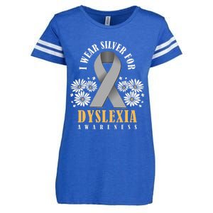 Silver Ribbon Dyslexia Awareness Dyslexia Teacher Dyslexia Enza Ladies Jersey Football T-Shirt