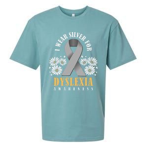 Silver Ribbon Dyslexia Awareness Dyslexia Teacher Dyslexia Sueded Cloud Jersey T-Shirt