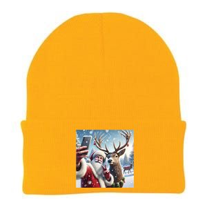 Surprise Rain Deer Selfie Santa Knit Cap Winter Beanie