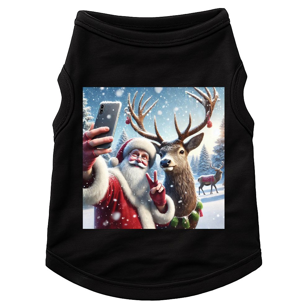 Surprise Rain Deer Selfie Santa Doggie Tank