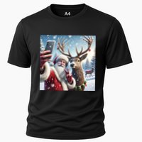 Surprise Rain Deer Selfie Santa Cooling Performance Crew T-Shirt
