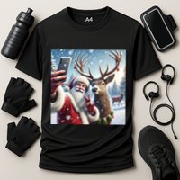 Surprise Rain Deer Selfie Santa Cooling Performance Crew T-Shirt