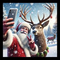 Surprise Rain Deer Selfie Santa Cooling Performance Crew T-Shirt