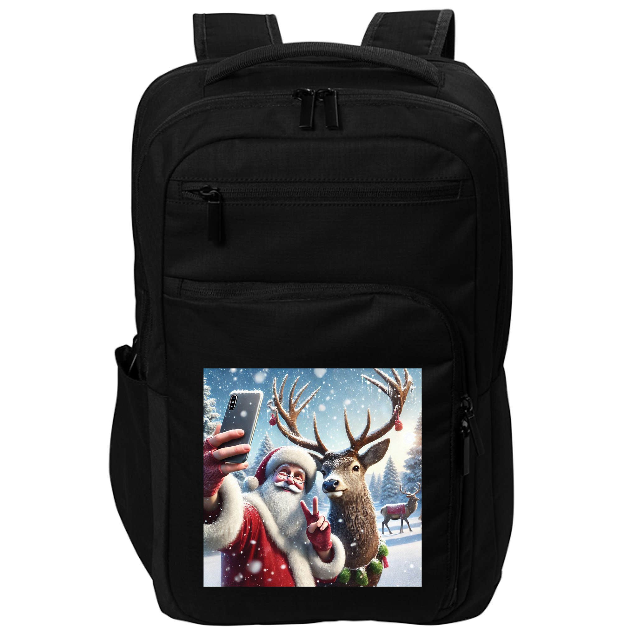 Surprise Rain Deer Selfie Santa Impact Tech Backpack
