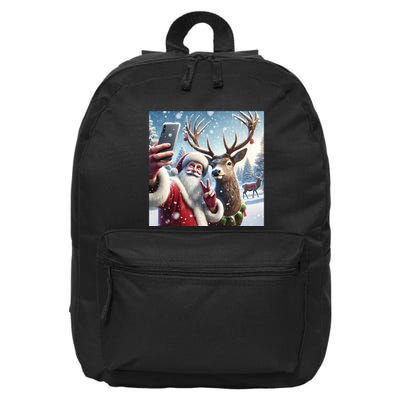 Surprise Rain Deer Selfie Santa 16 in Basic Backpack
