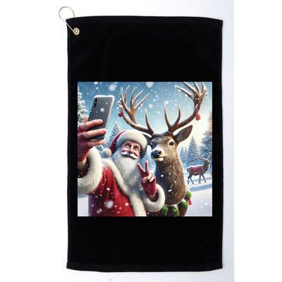 Surprise Rain Deer Selfie Santa Golf Towel