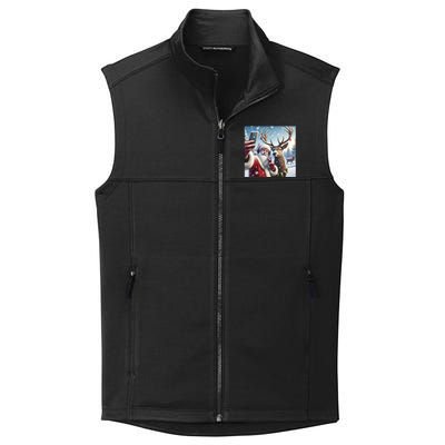 Surprise Rain Deer Selfie Santa Collective Smooth Fleece Vest