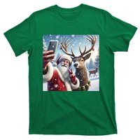 Surprise Rain Deer Selfie Santa T-Shirt