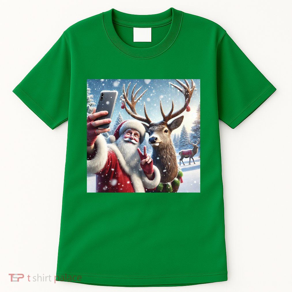 Surprise Rain Deer Selfie Santa Tall T-Shirt