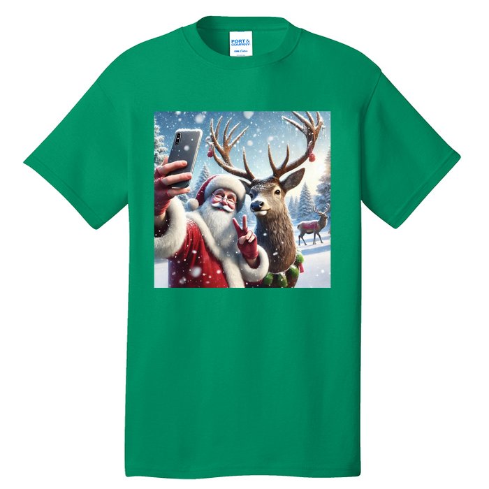 Surprise Rain Deer Selfie Santa Tall T-Shirt