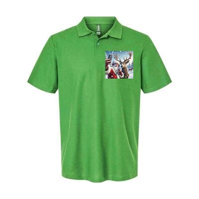 Surprise Rain Deer Selfie Santa Softstyle Adult Sport Polo