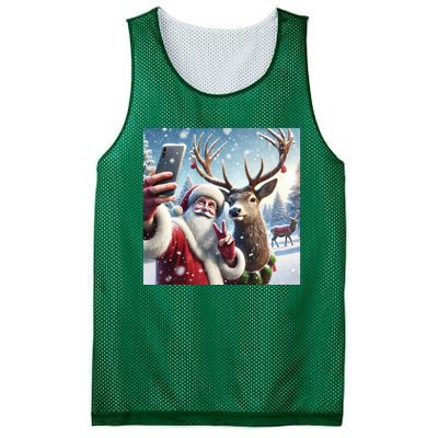 Surprise Rain Deer Selfie Santa Mesh Reversible Basketball Jersey Tank