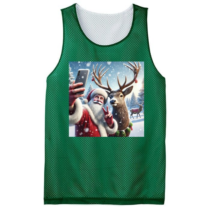 Surprise Rain Deer Selfie Santa Mesh Reversible Basketball Jersey Tank