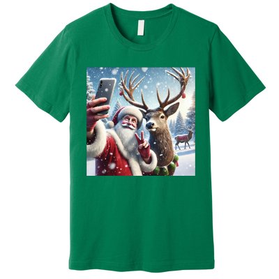 Surprise Rain Deer Selfie Santa Premium T-Shirt