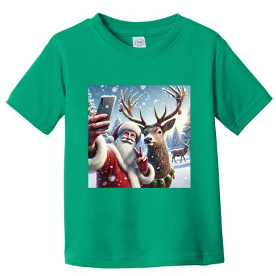 Surprise Rain Deer Selfie Santa Toddler T-Shirt