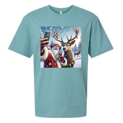 Surprise Rain Deer Selfie Santa Sueded Cloud Jersey T-Shirt