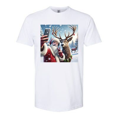 Surprise Rain Deer Selfie Santa Softstyle CVC T-Shirt