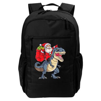 Santa Riding Dinosaur T Rex ChristmasBoys Men Xmas Backpack