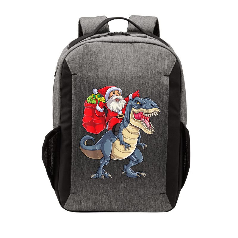 Santa Riding Dinosaur T Rex ChristmasBoys Men Xmas Vector Backpack