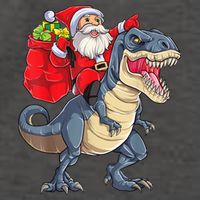 Santa Riding Dinosaur T Rex ChristmasBoys Men Xmas Vector Backpack
