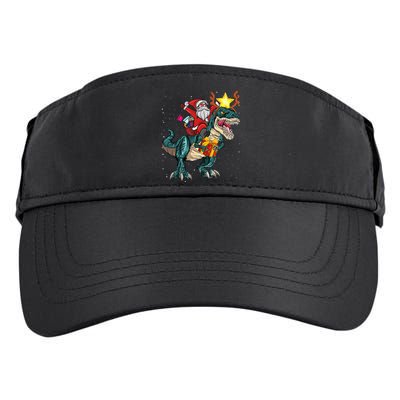 Santa Riding Dinosaur T Rex Christmas Party Boys Xmas Adult Drive Performance Visor