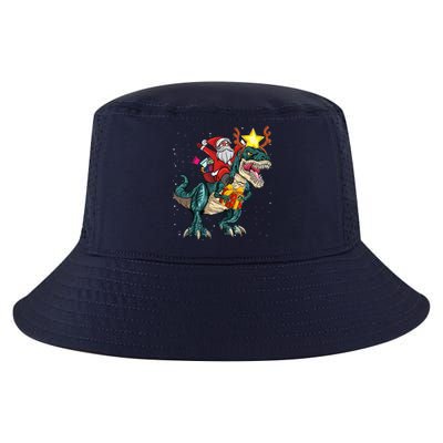 Santa Riding Dinosaur T Rex Christmas Party Boys Xmas Cool Comfort Performance Bucket Hat