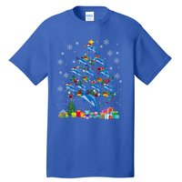 Santa Reindeer Dolphin Xmas Tree Light Dolphin Gift Tall T-Shirt