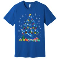 Santa Reindeer Dolphin Xmas Tree Light Dolphin Gift Premium T-Shirt