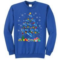 Santa Reindeer Dolphin Xmas Tree Light Dolphin Gift Tall Sweatshirt