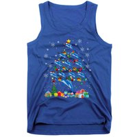 Santa Reindeer Dolphin Xmas Tree Light Dolphin Gift Tank Top