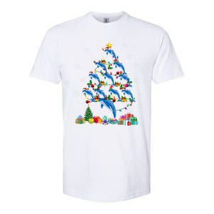 Santa Reindeer Dolphin Xmas Tree Light Dolphin Gift Softstyle CVC T-Shirt