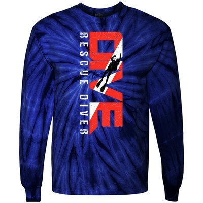 Scuba Rescue Diver For Instructors Students Divers Tie-Dye Long Sleeve Shirt